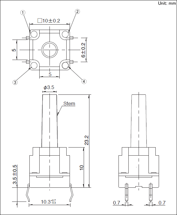 Alpsalpine SKQBAMA010 price ALPS Tact switch SKQB