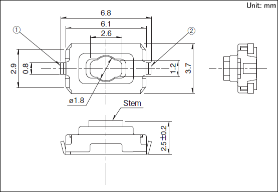 Alpsalpine SKQYACE010 price ALPS Tact switch SKQY